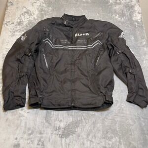 Alpha Industries Motorcycle Jacket Men's Black Air Ventilation Full Zip L‎